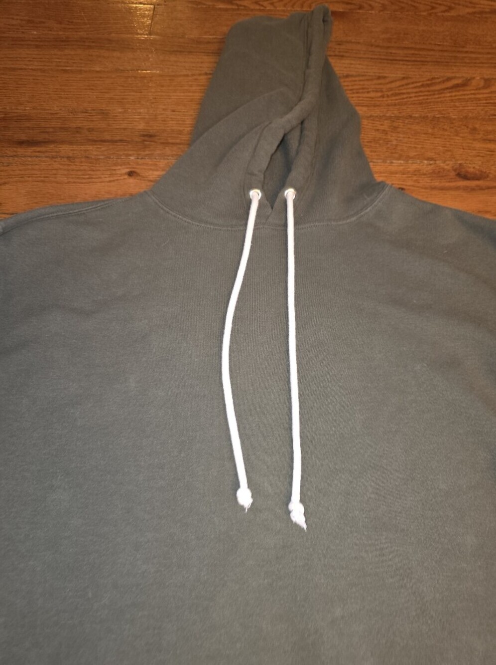 wild fable Olive Green Cropped Hoodie with White Drawstrings - Picture 2 of 5